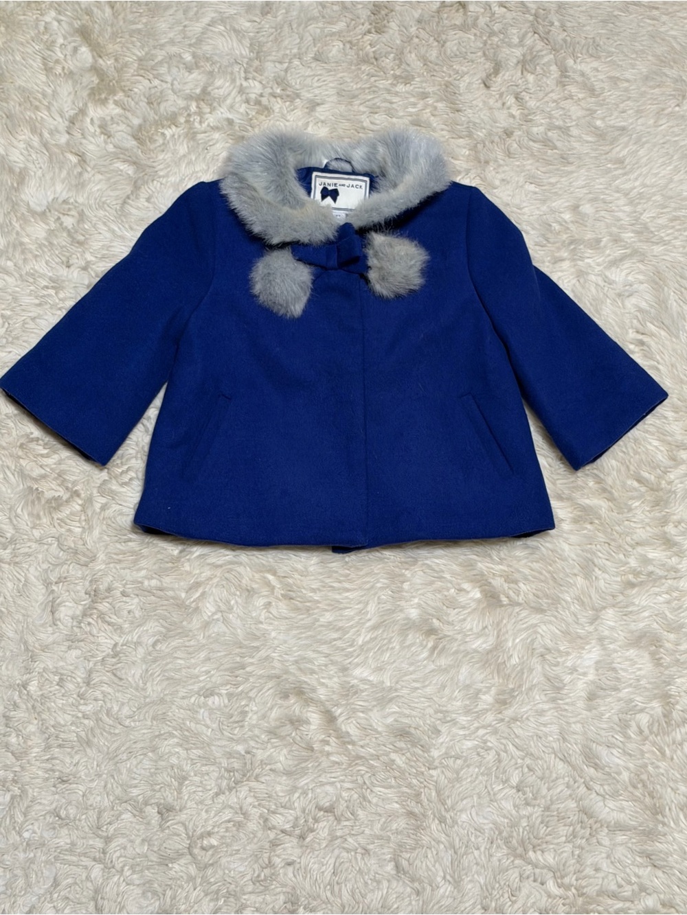 Janie & Jack Faux Fur Trim Coat - Size 2T